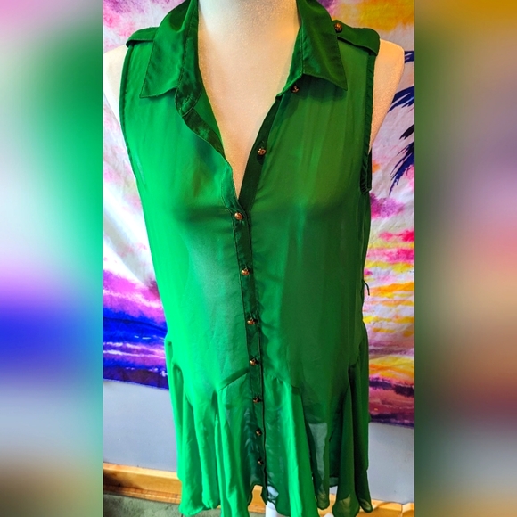 Beautiful green see through dress. No brand. Size M/L.  NWOT - Picture 4 of 4